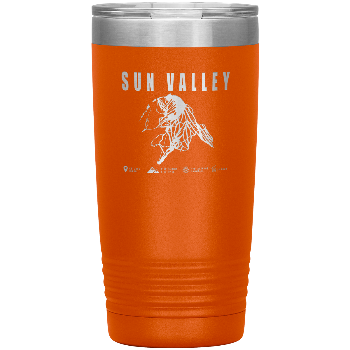 Sun Valley Idaho Ski Trail Map 20oz Tumbler - Powderaddicts