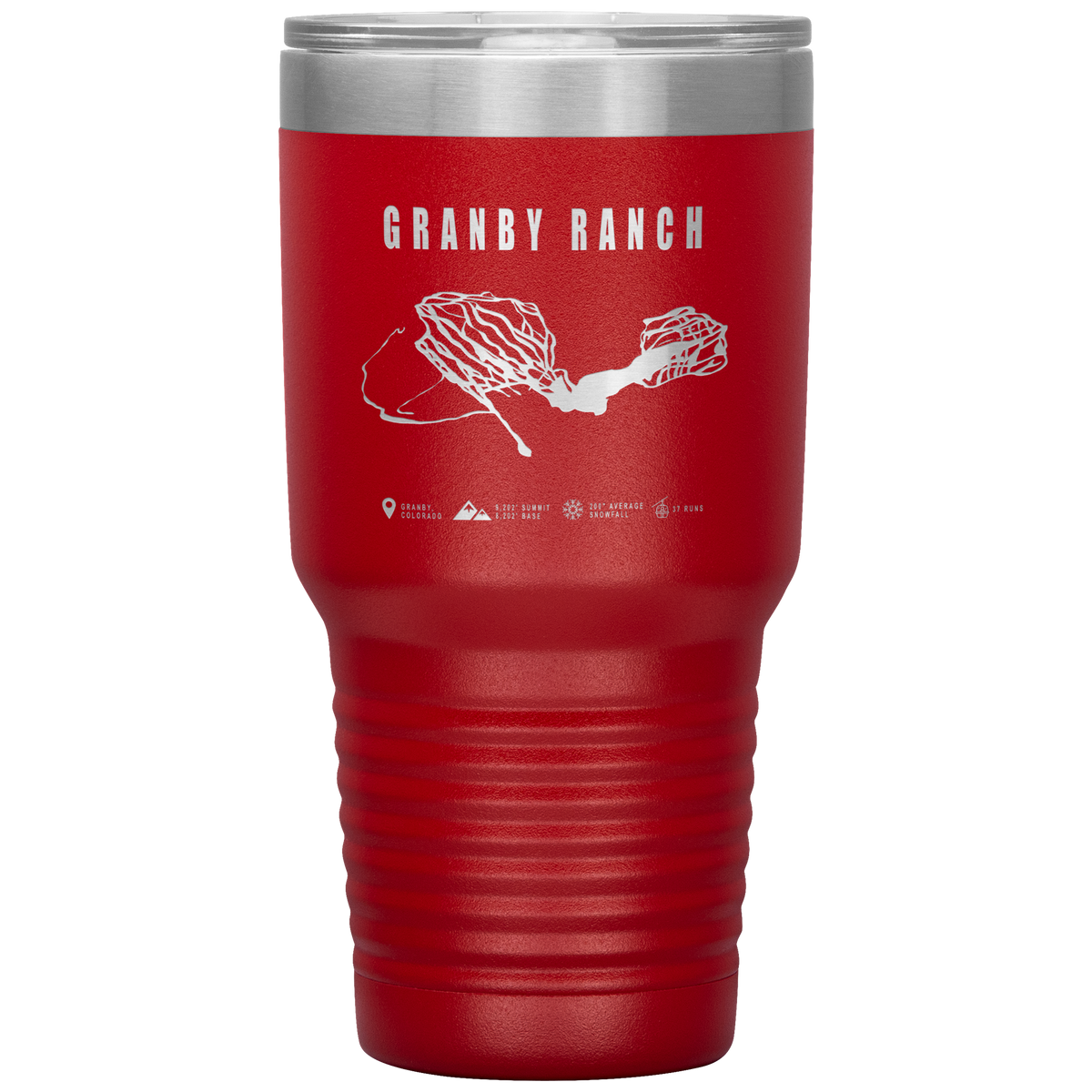 Granby Ranch Colorado Ski Trail Map 30oz Tumbler - Powderaddicts