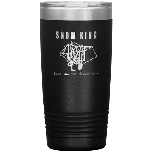 Snow King Wyoming Ski Trail Map 20oz Tumbler - Powderaddicts