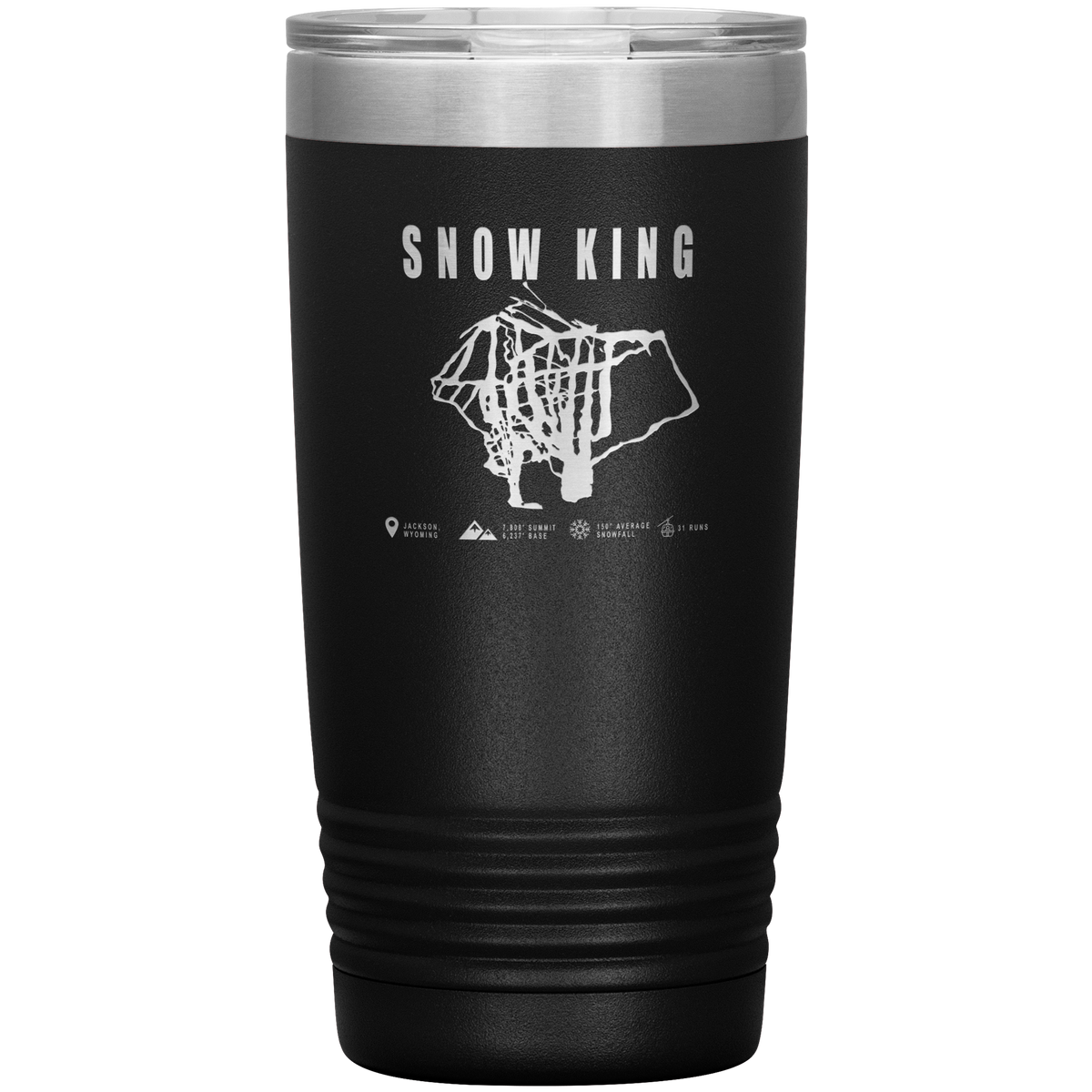 Snow King Wyoming Ski Trail Map 20oz Tumbler - Powderaddicts