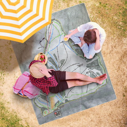 Soldier Mountain, Idaho Ski Resort Map Printed Beach Towel - Powderaddicts