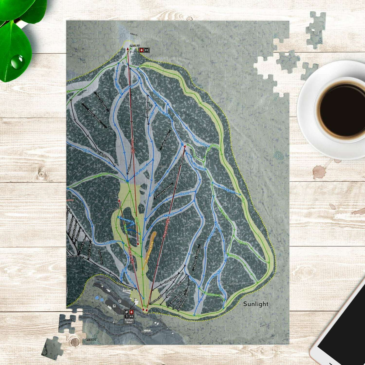 Sunlight, Colorado Ski Trail Map Puzzle - Powderaddicts