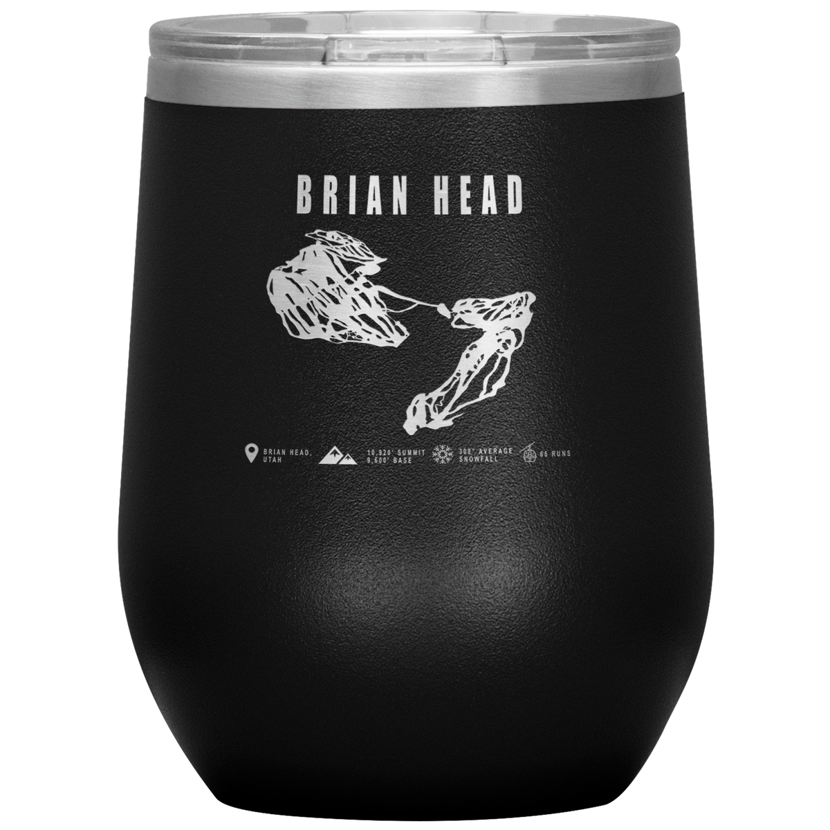 Brian Head,Utah Ski Trail Map Wine 12oz Tumbler
