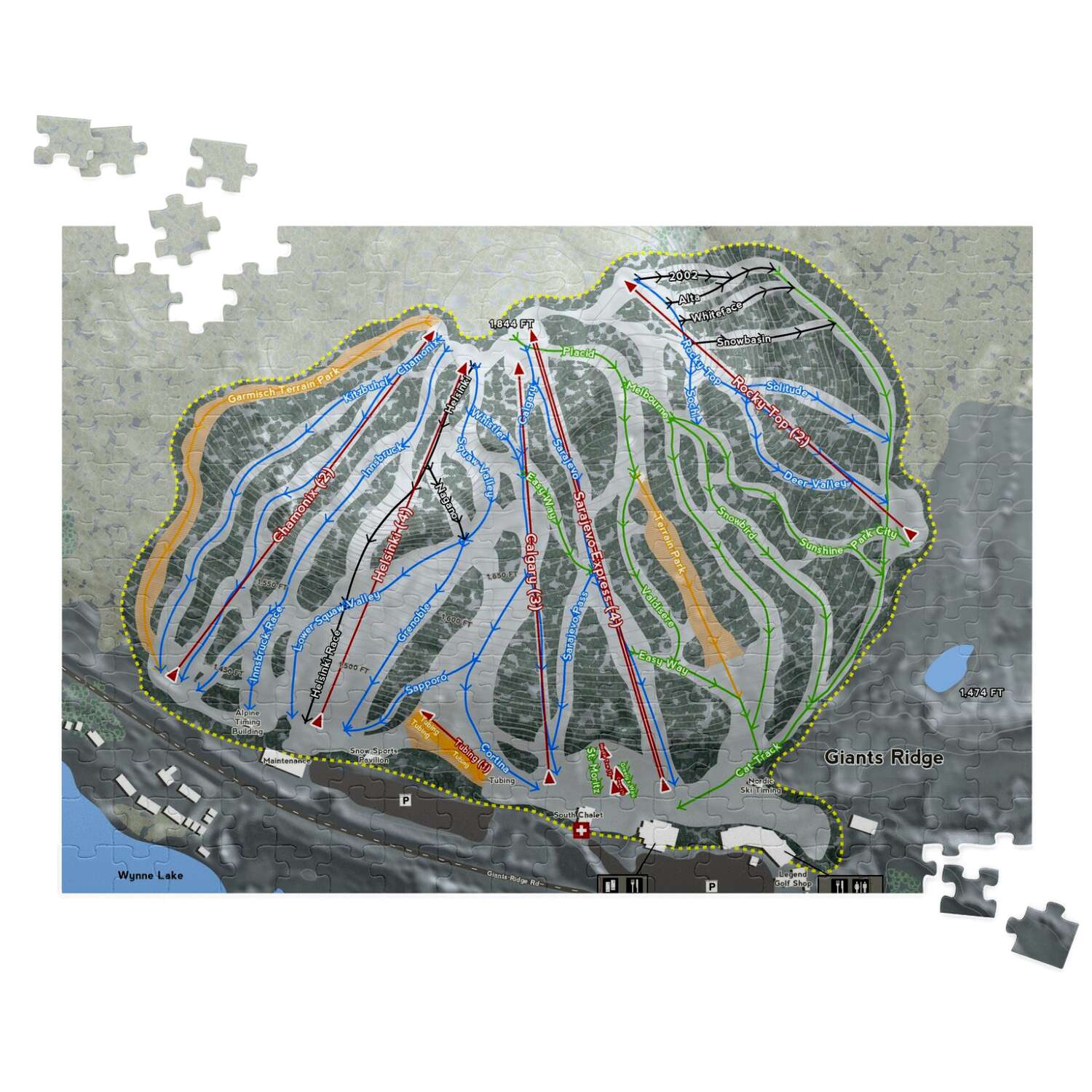 Giants Ridge Minnesota Ski Trail Map Puzzles - Powderaddicts