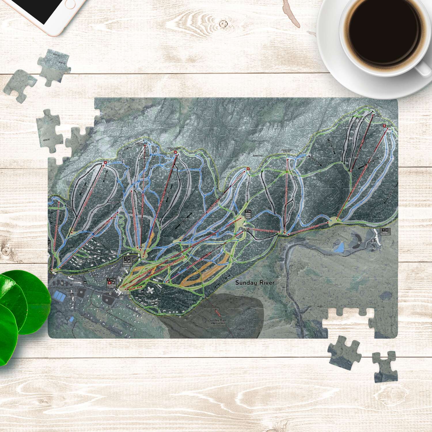 Sunday River Maine Ski Trail Map Puzzle - Powderaddicts