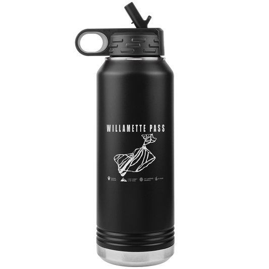 Willamette Pass, Oregon Ski Trail Map 32oz Water Bottle Tumbler - Powderaddicts