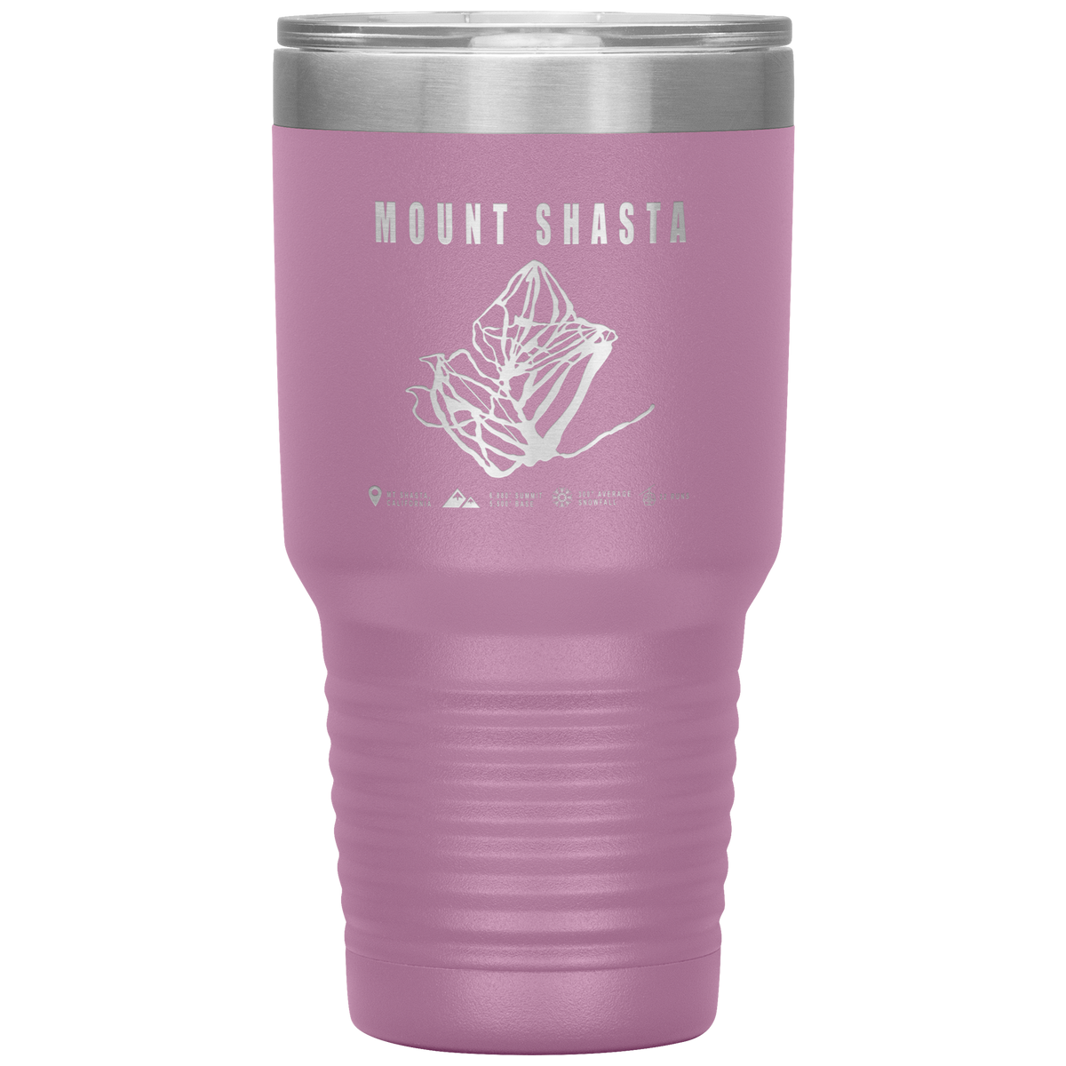 Mount Shasta, California Ski Trail Map 30oz Tumbler - Powderaddicts