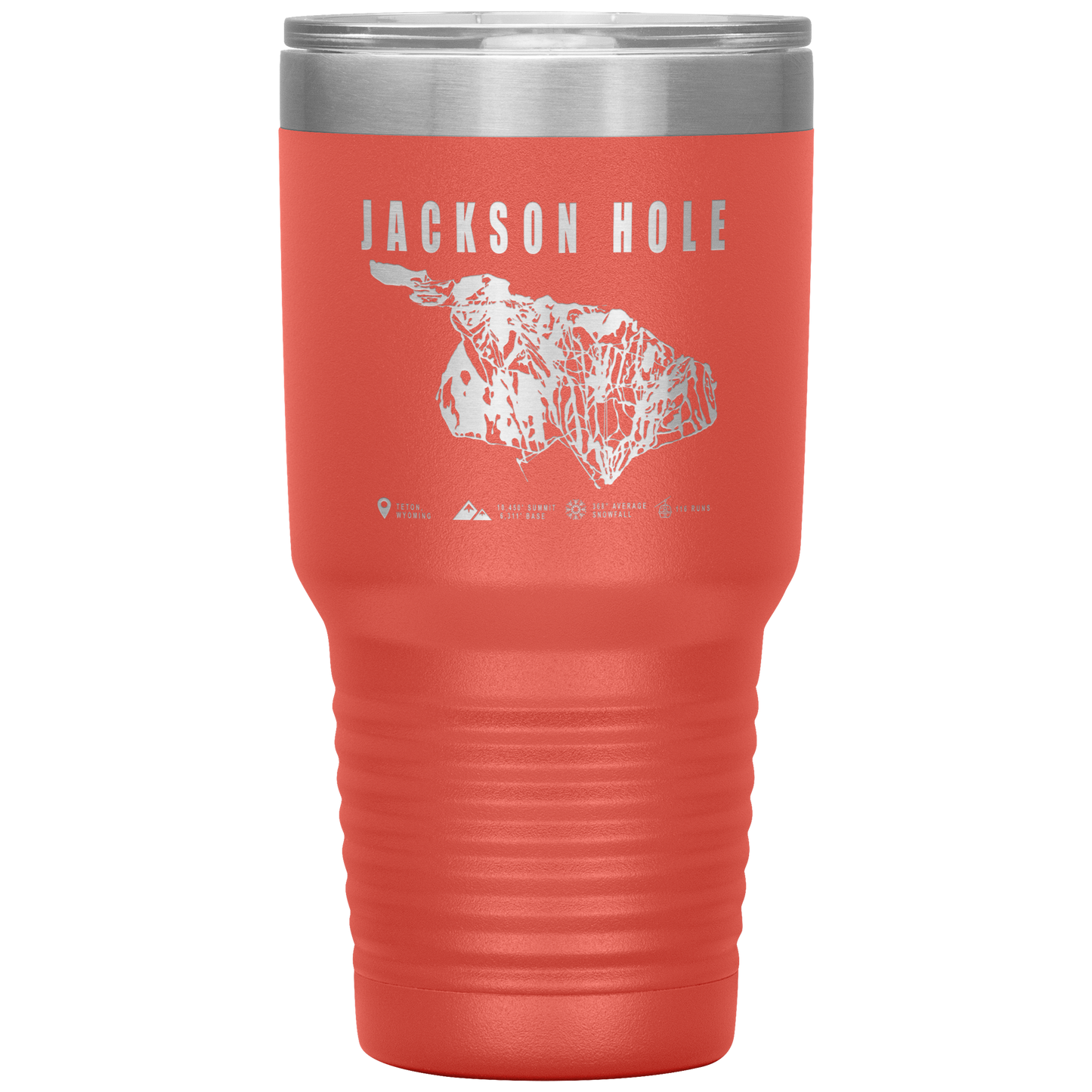 Jackson Hole Wyoming Ski Trail Map 30oz Tumbler - Powderaddicts