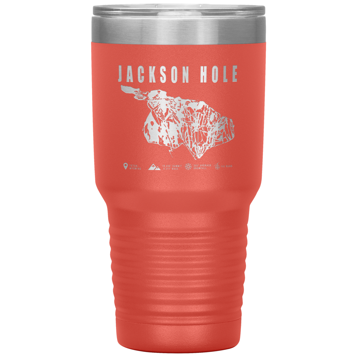 Jackson Hole Wyoming Ski Trail Map 30oz Tumbler - Powderaddicts