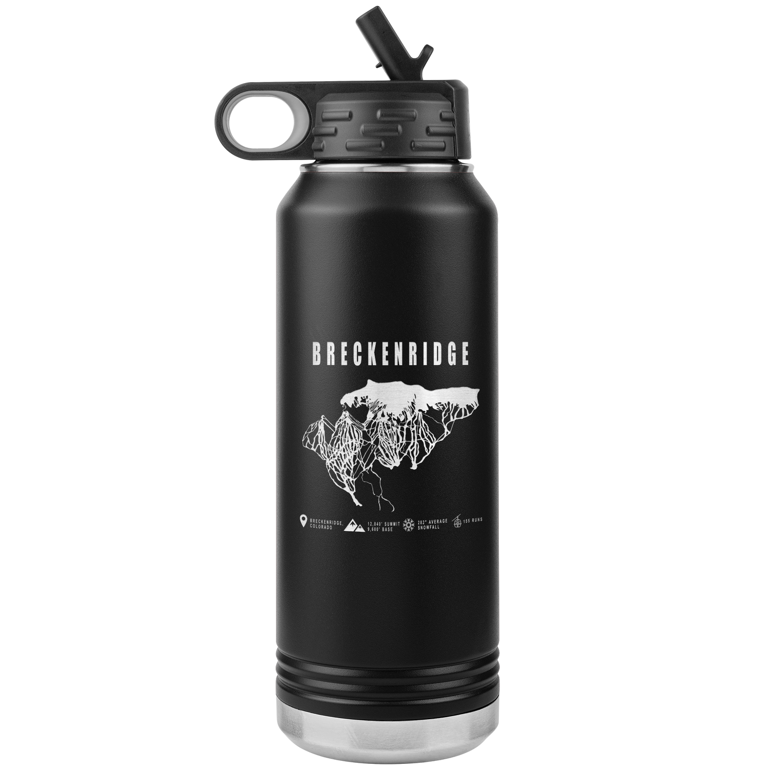 Breckenridge Colorado Ski Trail Map 32oz Water Bottle Tumbler