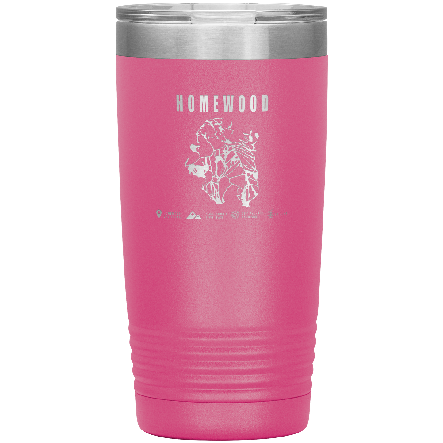 Homewood, California Ski Trail Map 20oz Tumbler - Powderaddicts