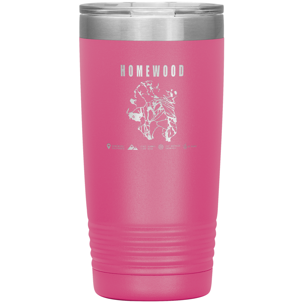 Homewood, California Ski Trail Map 20oz Tumbler - Powderaddicts
