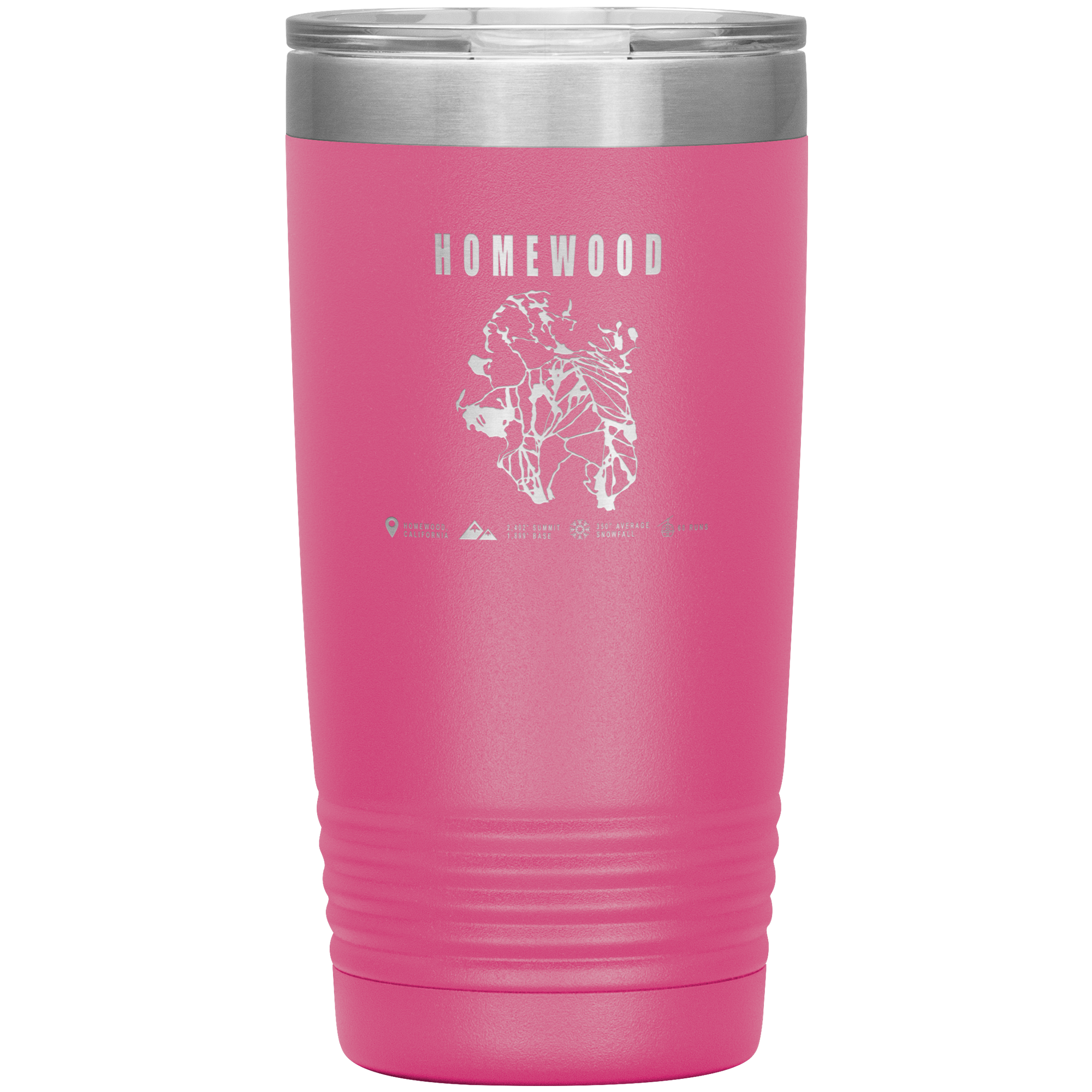 Homewood, California Ski Trail Map 20oz Tumbler - Powderaddicts