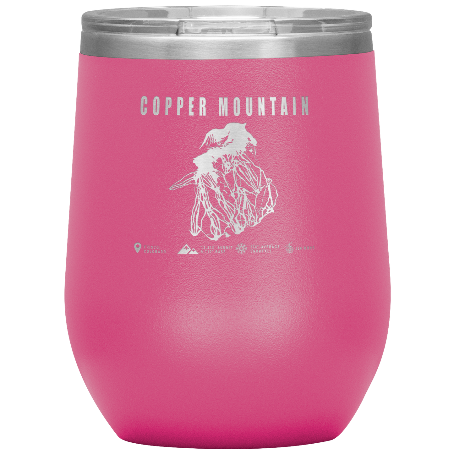 Copper Mountain Colorado Ski Trail Map Wine 12oz Tumbler - Powderaddicts