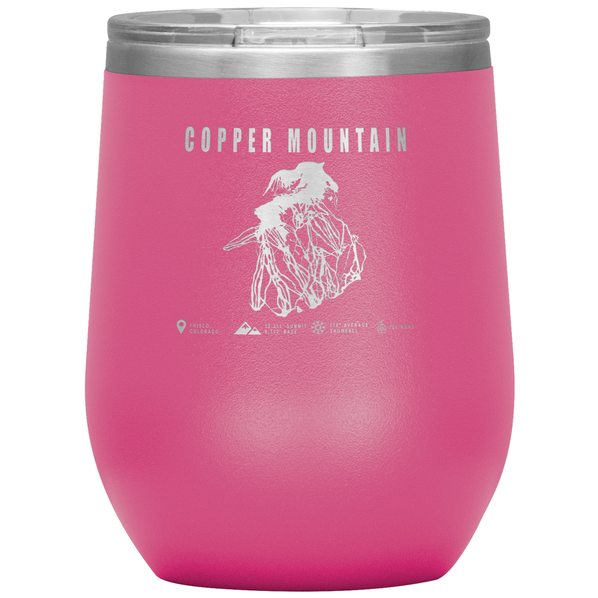 Copper Mountain Colorado Ski Trail Map Wine 12oz Tumbler - Powderaddicts