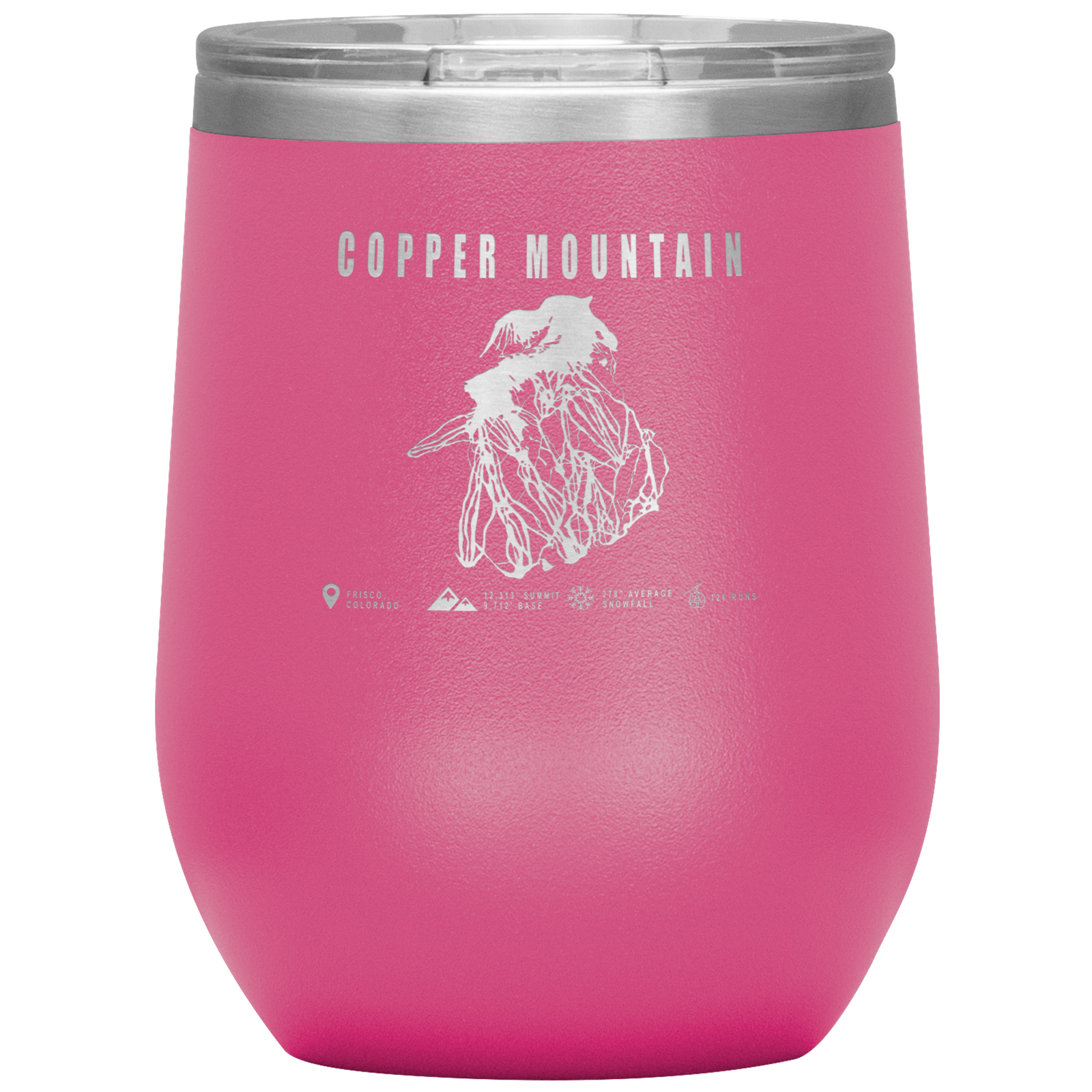 Copper Mountain Colorado Ski Trail Map Wine 12oz Tumbler - Powderaddicts