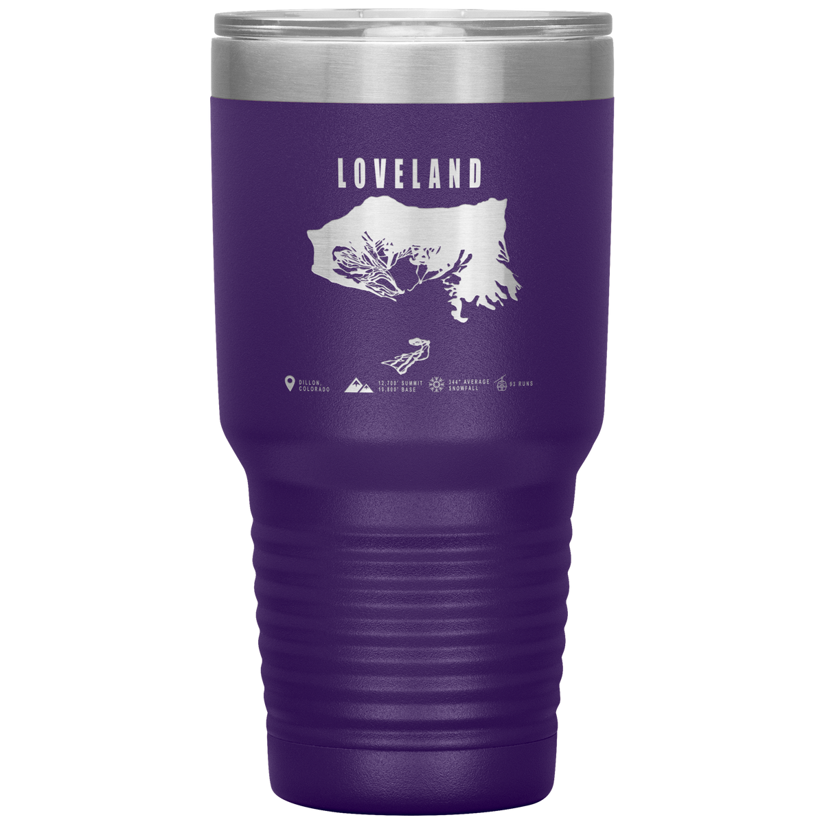 Loveland Colorado Ski Trail Map 30oz Tumbler - Powderaddicts