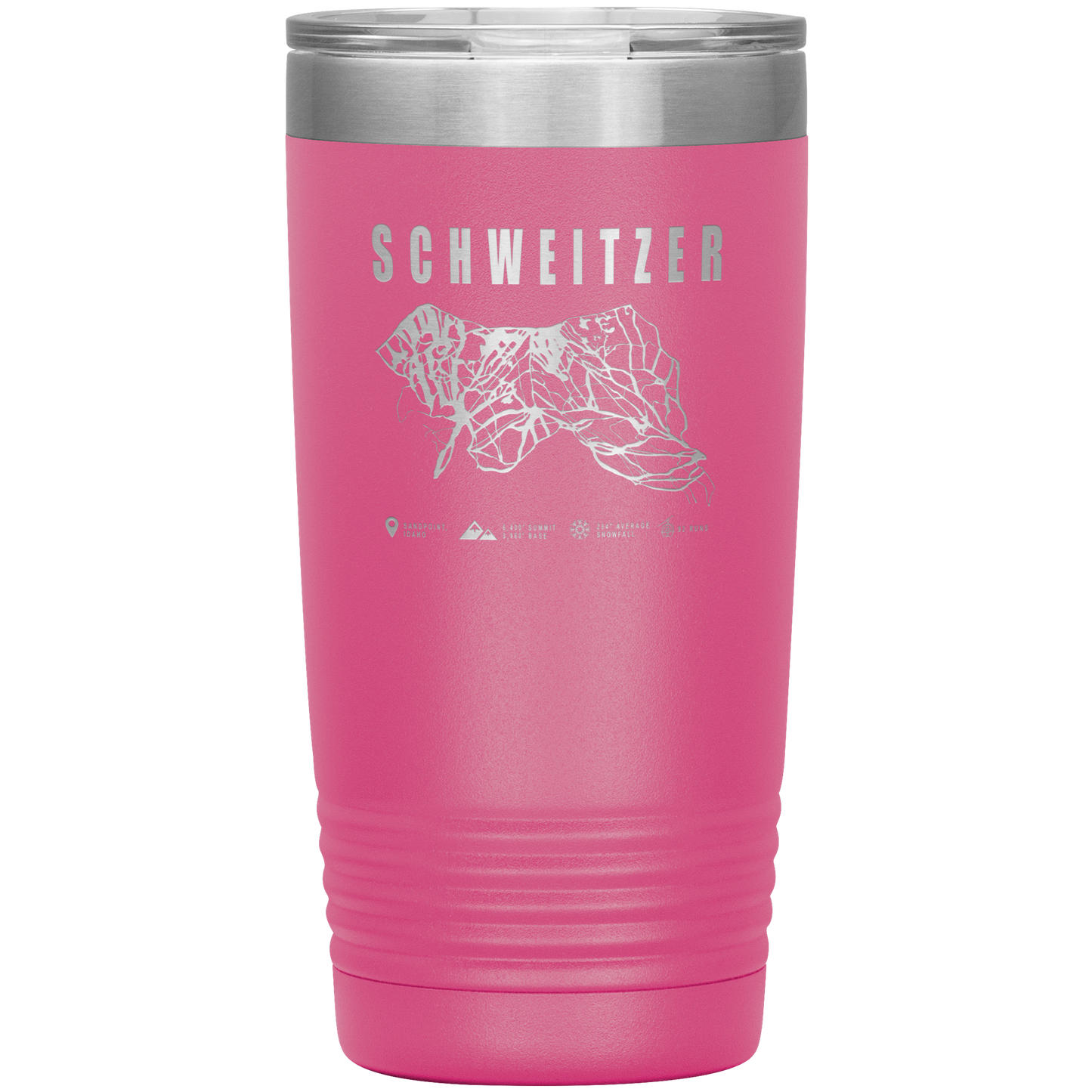 Schweitzer Idaho Ski Trail Map 20oz Tumbler - Powderaddicts
