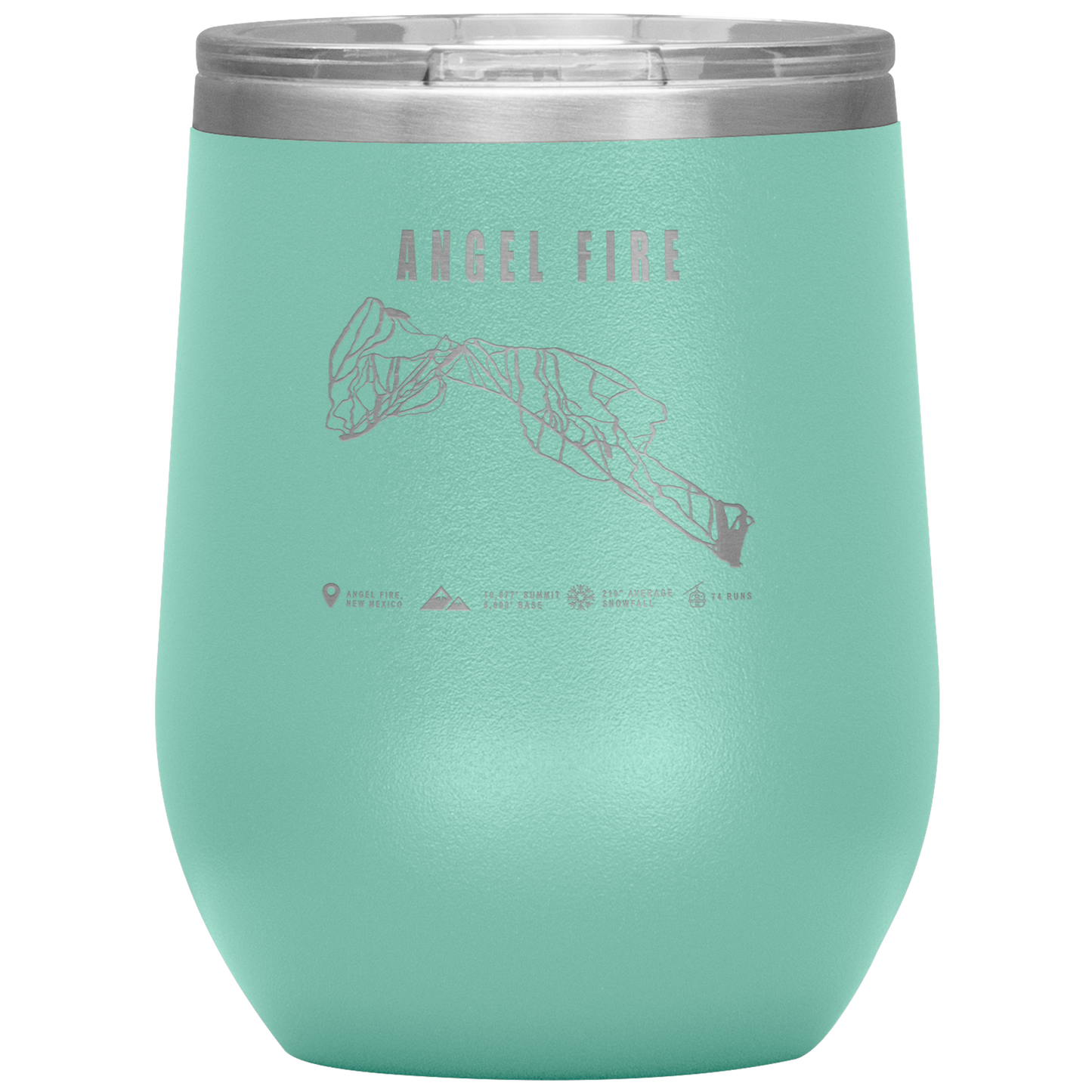 Angel Fire, New Mexico Ski Trail Map Wine 12oz Tumbler - Powderaddicts