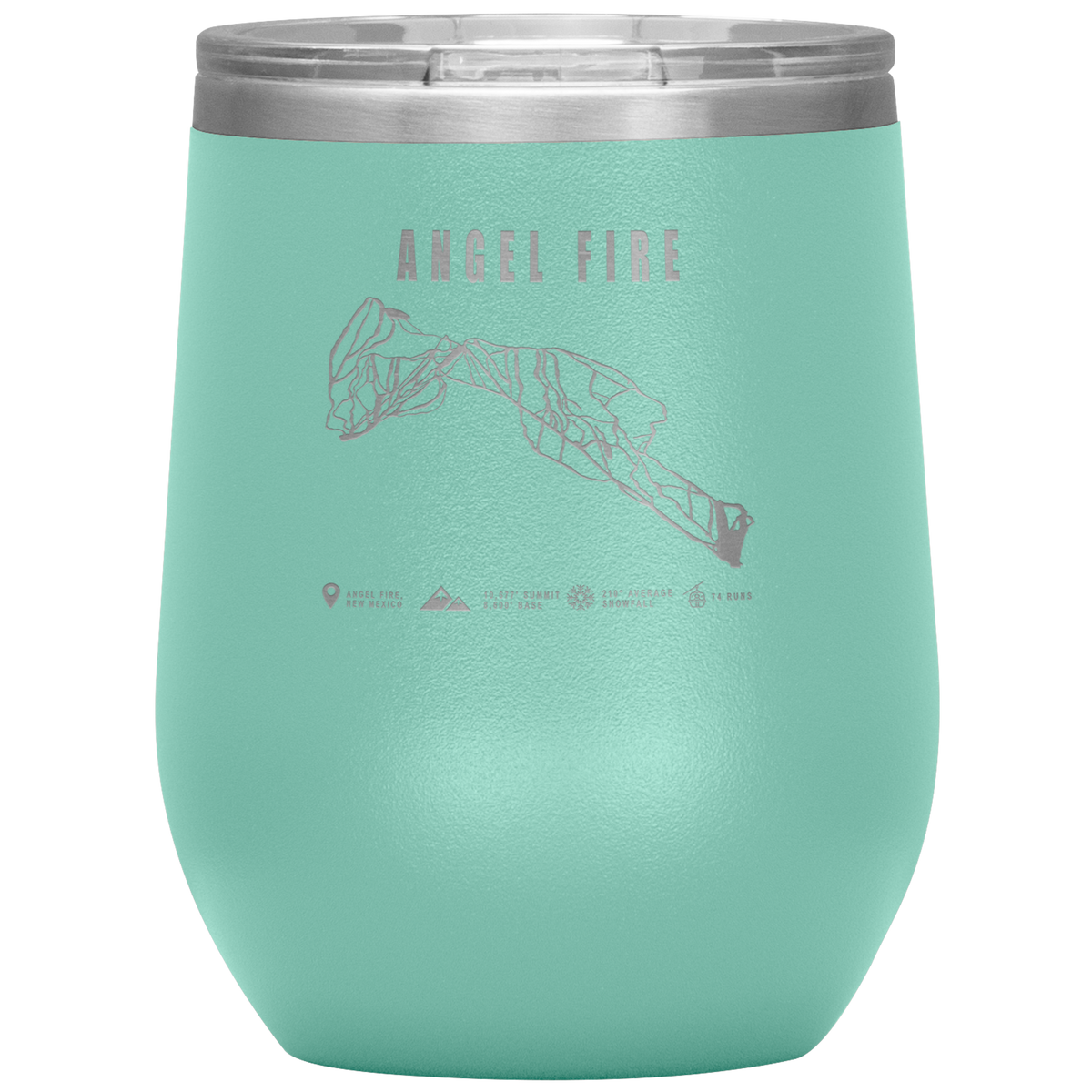 Angel Fire, New Mexico Ski Trail Map Wine 12oz Tumbler - Powderaddicts