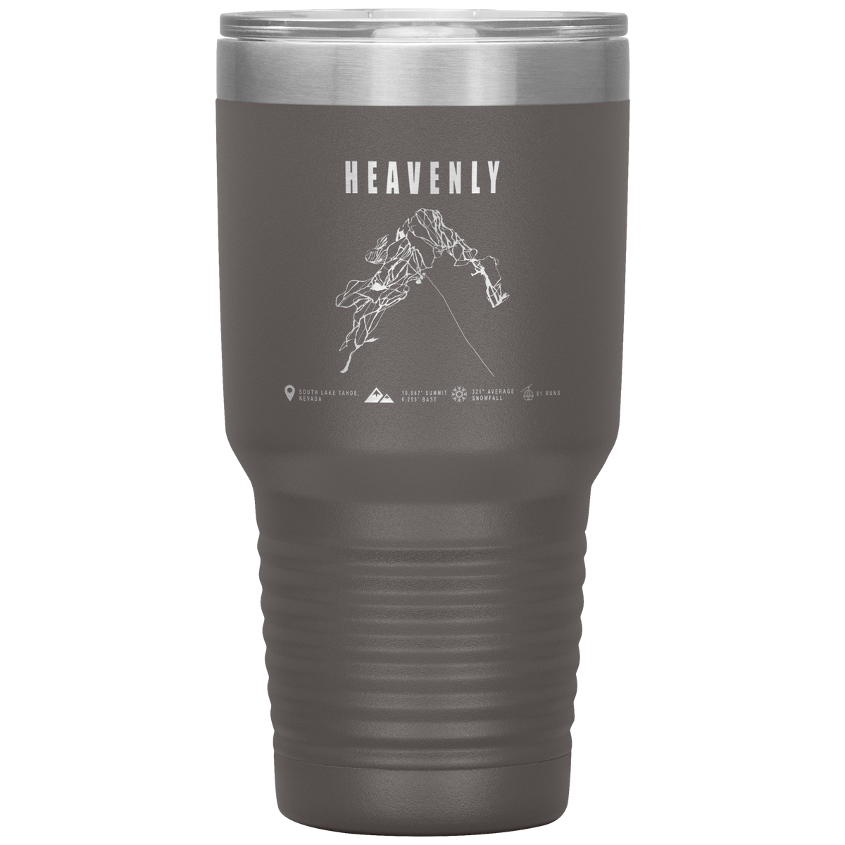 Heavenly, Nevada Ski Trail Map 30oz Tumbler - Powderaddicts