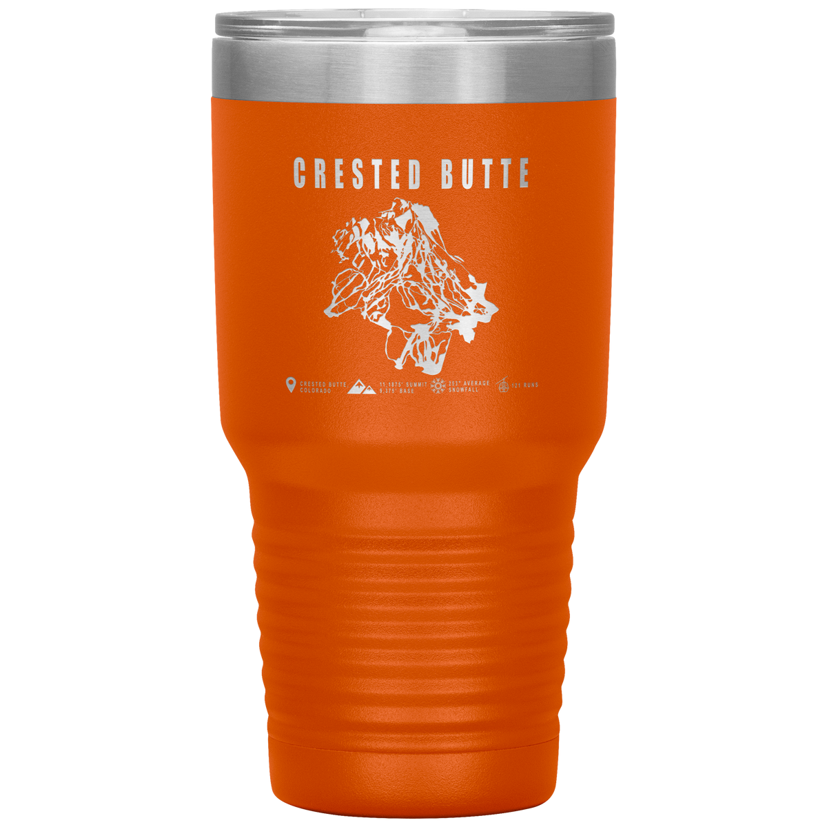 Crested Butte Colorado Ski Trail Map 30oz Tumbler - Powderaddicts