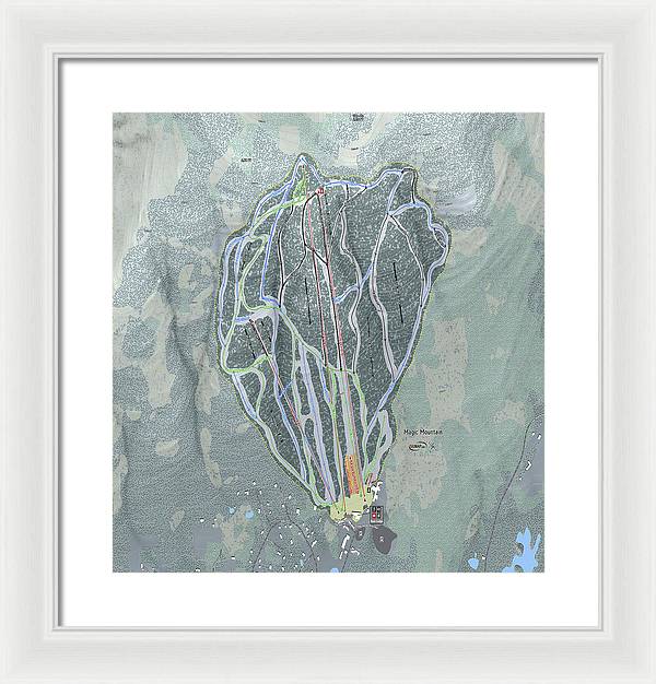 Magic Mountain Ski Trail Map - Framed Print - Powderaddicts