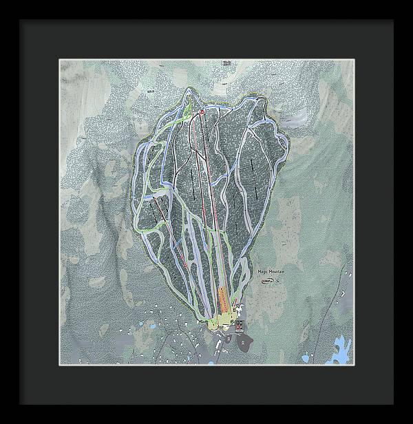 Magic Mountain Ski Trail Map - Framed Print - Powderaddicts