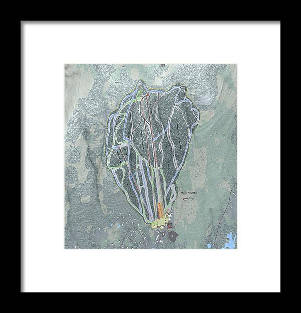 Magic Mountain Ski Trail Map - Framed Print - Powderaddicts