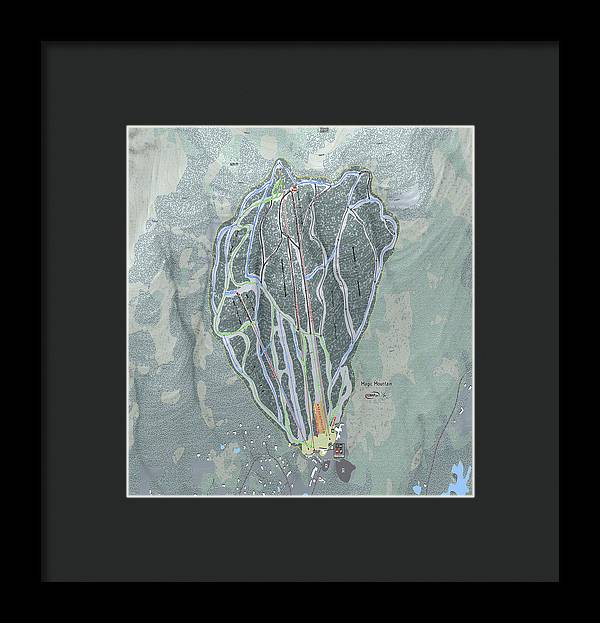 Magic Mountain Ski Trail Map - Framed Print - Powderaddicts