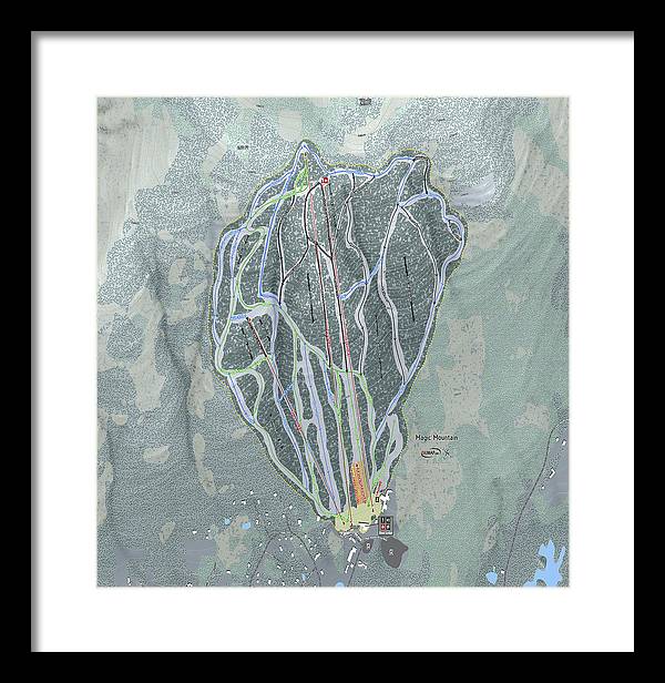 Magic Mountain Ski Trail Map - Framed Print - Powderaddicts