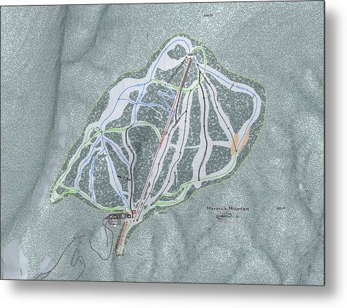Maverick Ski Trail Map - Metal Print - Powderaddicts