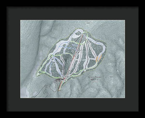 Maverick Ski Trail Map - Framed Print - Powderaddicts