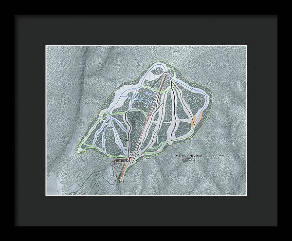 Maverick Ski Trail Map - Framed Print - Powderaddicts