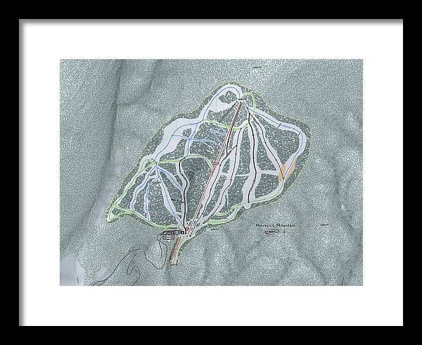 Maverick Ski Trail Map - Framed Print - Powderaddicts