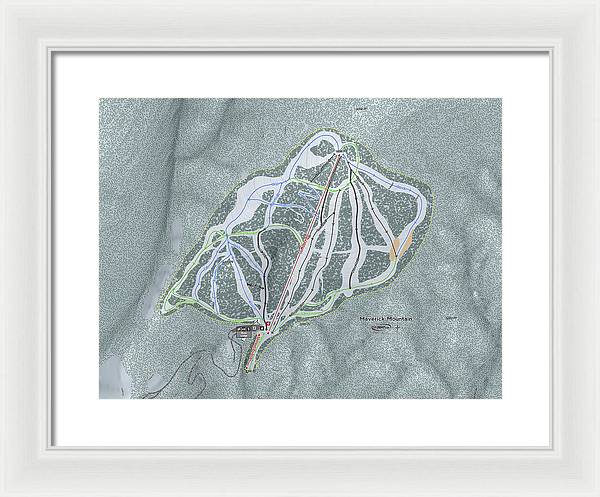 Maverick Ski Trail Map - Framed Print - Powderaddicts