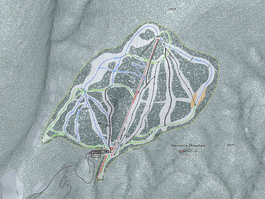 Maverick Ski Trail Map - Art Print - Powderaddicts