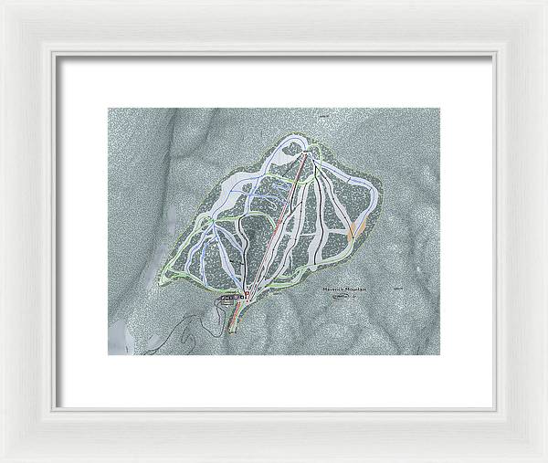 Maverick Ski Trail Map - Framed Print - Powderaddicts