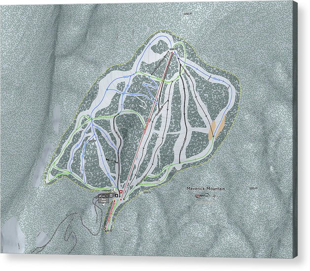 Maverick Ski Trail Map - Acrylic Print - Powderaddicts