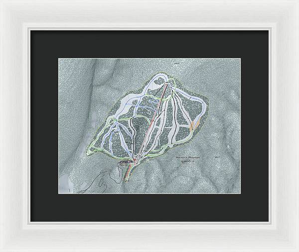 Maverick Ski Trail Map - Framed Print - Powderaddicts