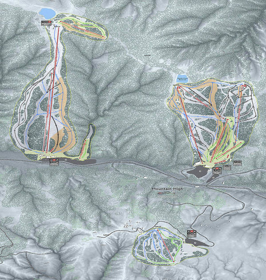 Mountain High Ski Trail Map - Art Print - Powderaddicts