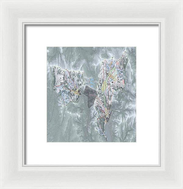 Palisades Tahoe Ski Trail Map  - Framed Print - Powderaddicts