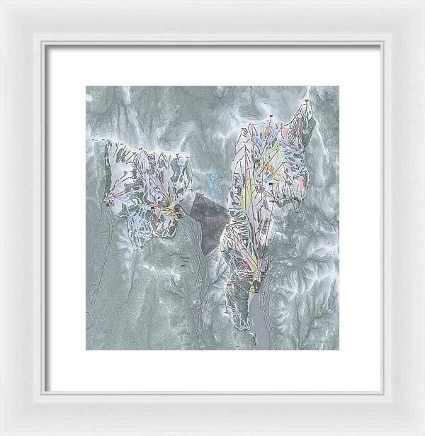 Palisades Tahoe Ski Trail Map  - Framed Print - Powderaddicts