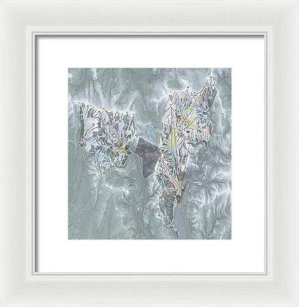 Palisades Tahoe Ski Trail Map  - Framed Print - Powderaddicts