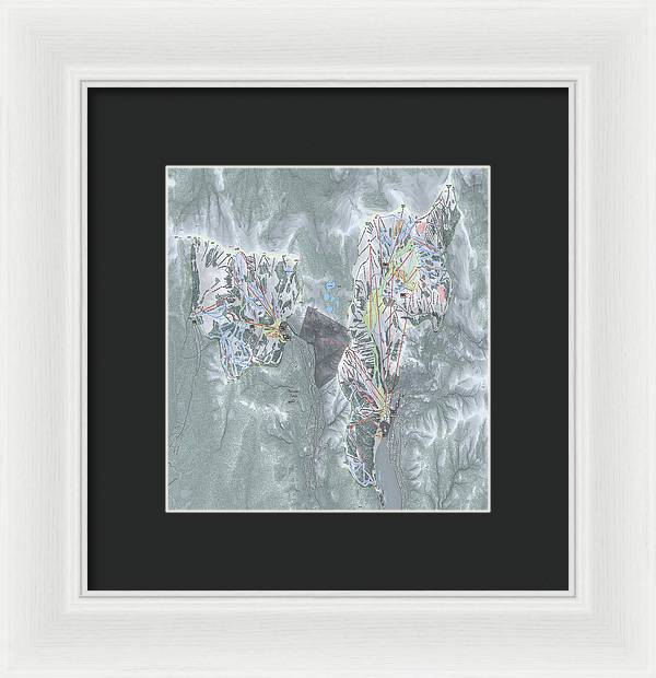 Palisades Tahoe Ski Trail Map  - Framed Print - Powderaddicts