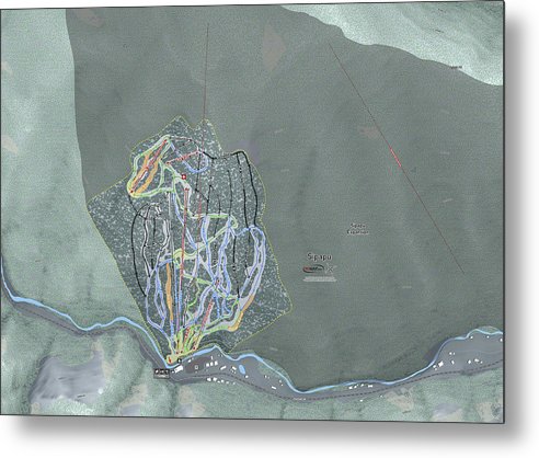 Sipapu Ski Trail Map - Metal Print - Powderaddicts