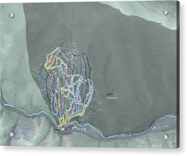 Sipapu Ski Trail Map - Acrylic Print - Powderaddicts