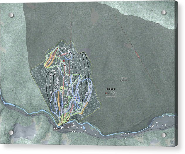 Sipapu Ski Trail Map - Acrylic Print - Powderaddicts