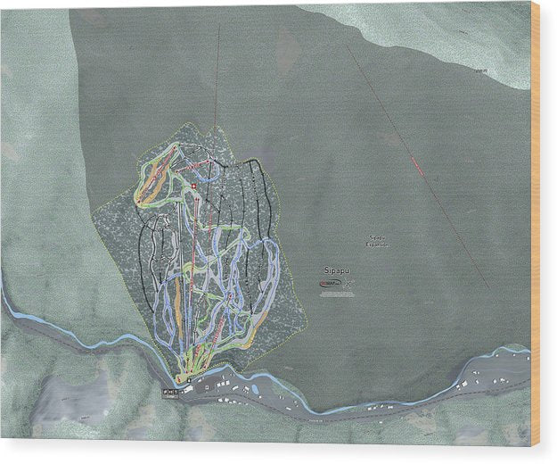 Sipapu Ski Trail Map - Wood Print - Powderaddicts