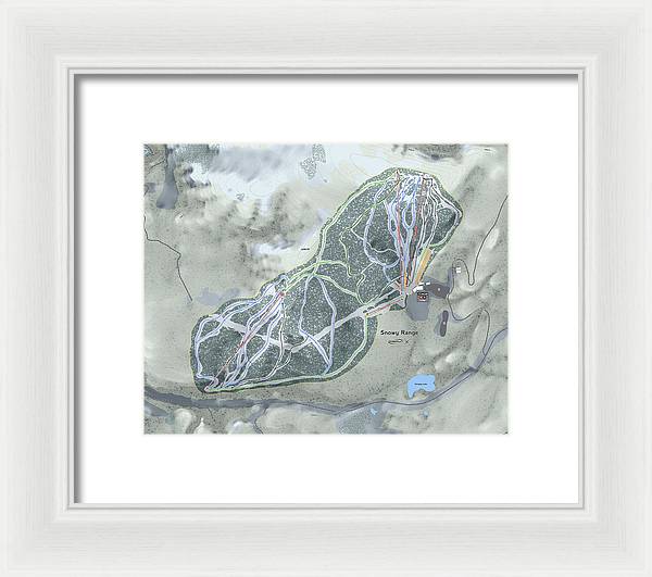 Snowy Range Ski Trail Map - Framed Print - Powderaddicts